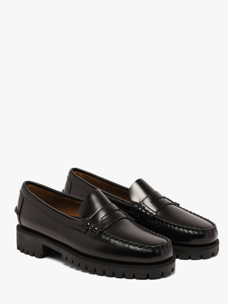 Mocassins Dan Lug En Cuir Cousu Main Sebago Noir women 7002IJ0 vue secondaire 1