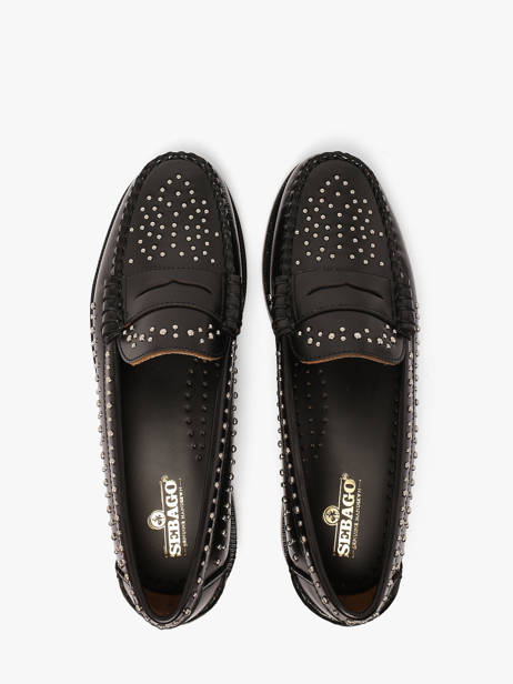 Mocassins Dan Studs En Cuir Cousu Main Sebago Noir women 78118KW vue secondaire 3