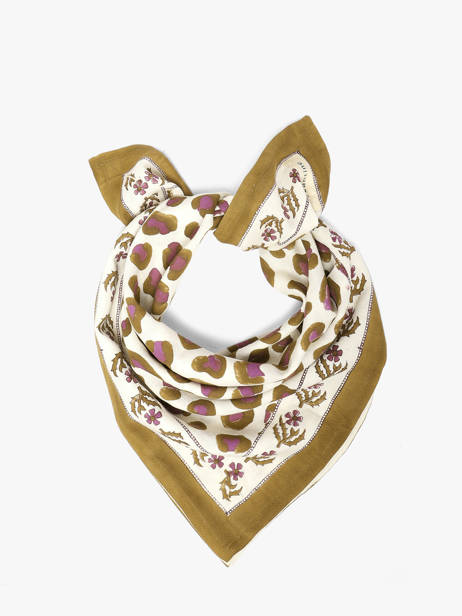 Foulard Léopard 60x60 Byzantine Blanc foulard LEO