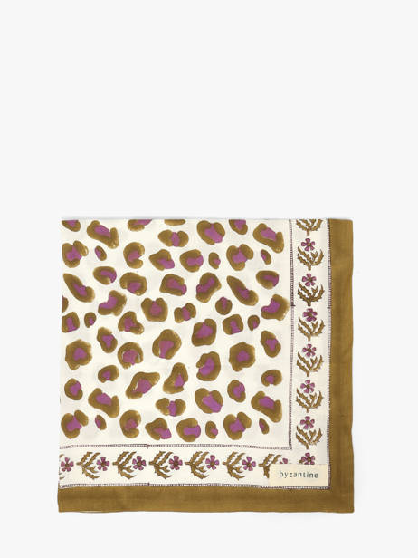 Foulard Léopard 60x60 Byzantine Blanc foulard LEO vue secondaire 1