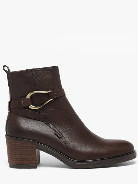 Bottines à Talon En Cuir Dorking Marron women SK