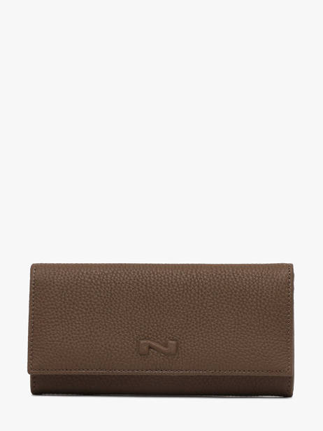 Portefeuille N City Continental Cuir Nathan baume Marron original n 185N