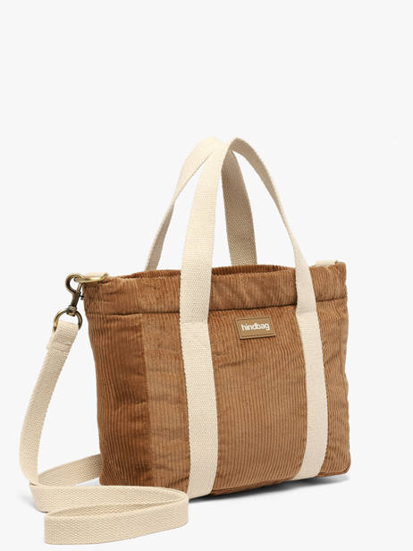 Sac Porté Main Velours Velours Côtelé Hindbag Marron velours V vue secondaire 1