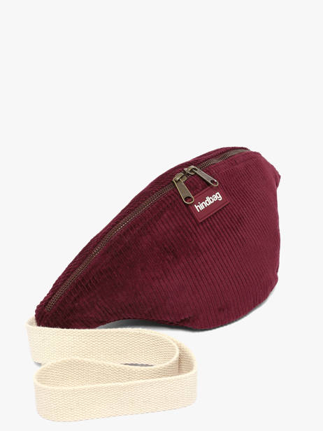 Sac Banane Hindbag Rouge velours V vue secondaire 1