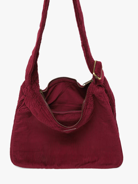 Sac Porté épaule Velours Velours Côtelé Hindbag Rouge velours V vue secondaire 2
