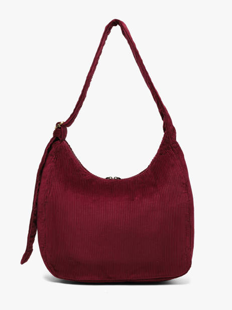 Sac Porté épaule Velours Velours Côtelé Hindbag Rouge velours V vue secondaire 3