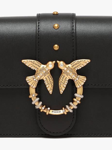 Sac Bandoulière Mini Love One Cuir Pinko Noir love bag icon 7071A0F1 vue secondaire 2