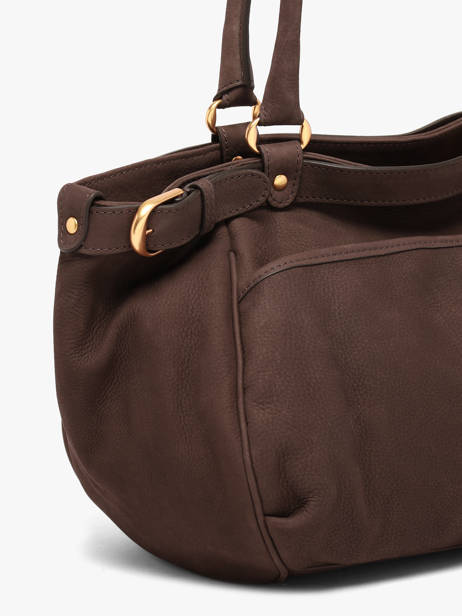 Grand Sac Lune En Cuir Nubuck Vanessa bruno Marron lune 3V40921 vue secondaire 2