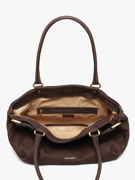 Grand Sac Lune En Cuir Nubuck Vanessa bruno Marron lune 3V40921 vue secondaire 3