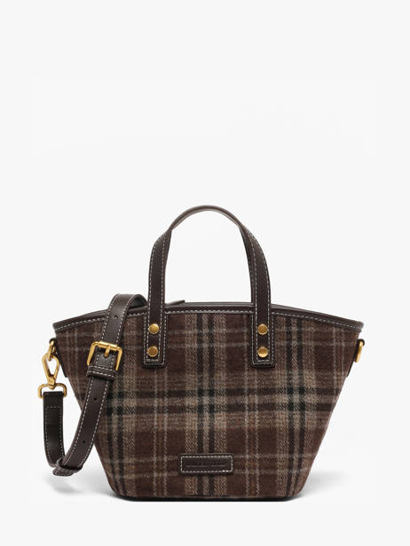 Sac Bandoulière Taylor Imprimé Tartan Laurent david Marron ld bags 60