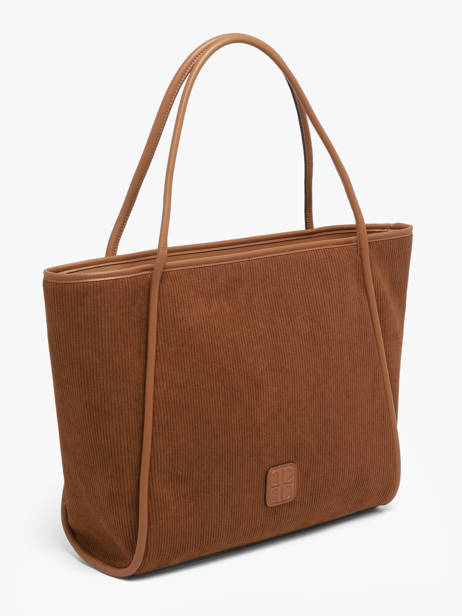 Sac Shopping Verona Velours Côtelé Laurent david Marron ld bags 111 vue secondaire 1