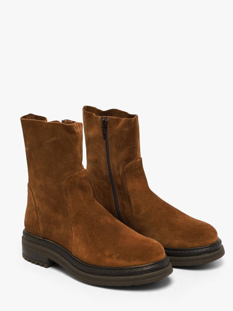 Bottines En Cuir Aliwell Marron women A222083 vue secondaire 1