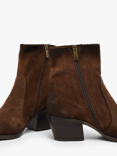 Bottines à Talon En Cuir Metisse Marron women GA11 vue secondaire 2