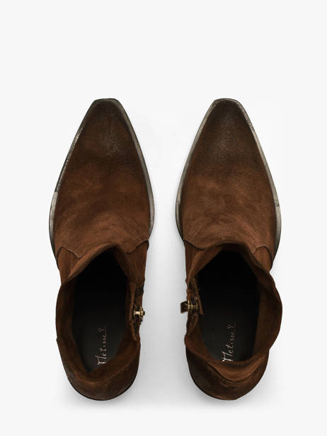 Bottines à Talon En Cuir Metisse Marron women GA11 vue secondaire 3