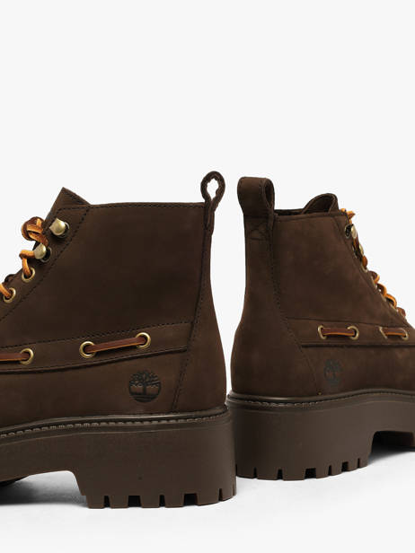 Boots Plateforme En Cuir Timberland Marron women 27YZW071 vue secondaire 2