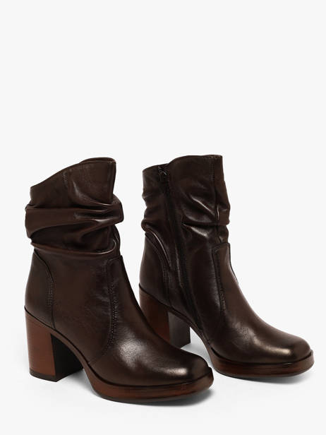 Bottines à Talon En Cuir Mjus Marron women P96227 vue secondaire 1