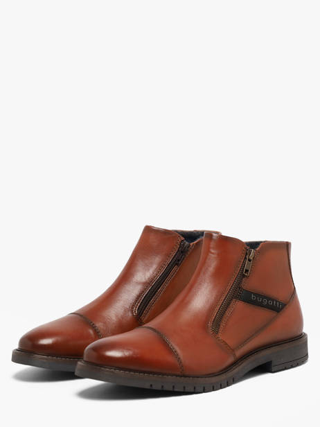Bottines En Cuir Bugatti Marron men 3318373Q vue secondaire 1