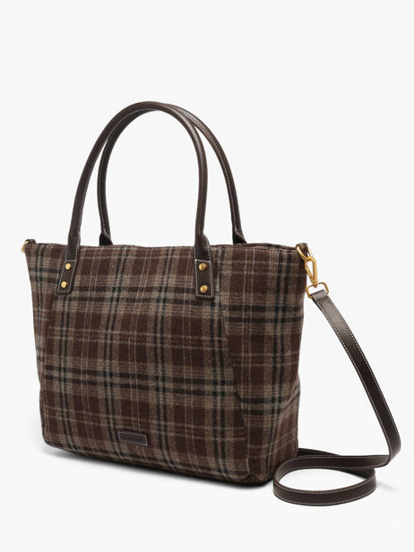 Sac Porté épaule Taylor Imprimé Tartan Laurent david Marron ld bags 135 vue secondaire 1