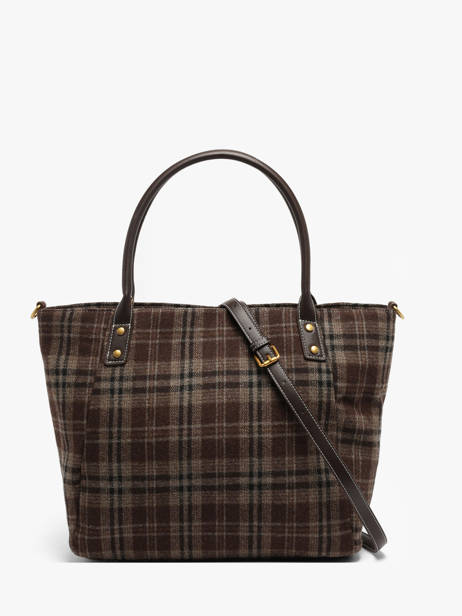 Sac Porté épaule Taylor Imprimé Tartan Laurent david Marron ld bags 135 vue secondaire 3