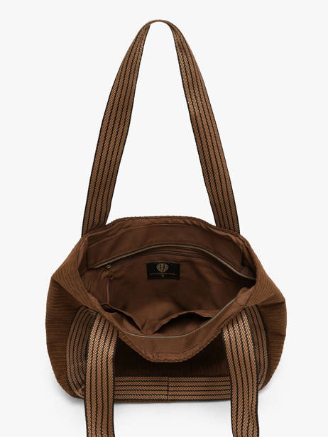 Sac Porté épaule Velours Le voyage en panier Marron velours AHP308 vue secondaire 2