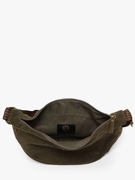 Sac Bandoulière Velours Le voyage en panier Vert velours AHP307 vue secondaire 2