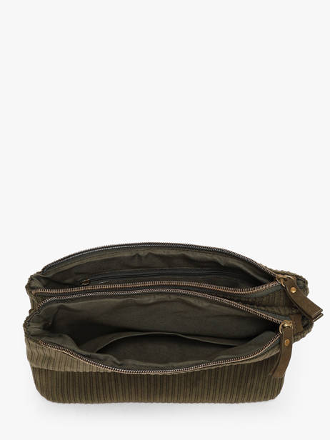 Sac Bandoulière Velours Le voyage en panier Vert velours AHP309 vue secondaire 2