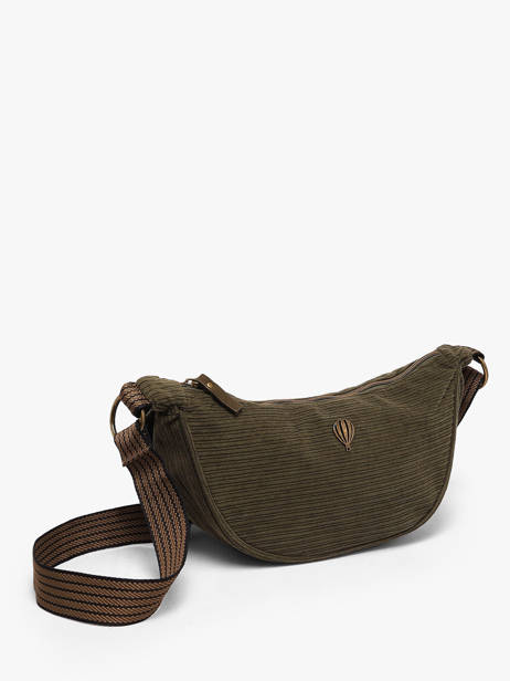 Sac Bandoulière Velours Le voyage en panier Vert velours AHP307 vue secondaire 1